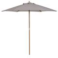 Parasol droit rond grande taille de jardin bambou gris D2,5cm