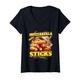 Damen Bootleg Style Mozzarella Käsesticks 90er Jahre Bootleg Rap T-Shirt mit V-Ausschnitt