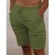 Herren Shorts Kurze Hosen Leinenshorts Kurze Hosen Sommer-Shorts Strandshorts Kurze Hosen Kordelzug Elastische Taille Glatt Atmungsaktiv Knielänge Yoga Strand Hawaiianisch Brautkleider schlicht Wei