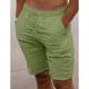 Herren Shorts Kurze Hosen Leinenshorts Kurze Hosen Sommer-Shorts Strandshorts Kurze Hosen Kordelzug Elastische Taille Glatt Atmungsaktiv Knielänge Yoga Strand Hawaiianisch Brautkleider schlicht Wei