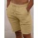 Herren Shorts Kurze Hosen Leinenshorts Kurze Hosen Sommer-Shorts Strandshorts Kurze Hosen Kordelzug Elastische Taille Glatt Atmungsaktiv Knielänge Yoga Strand Hawaiianisch Brautkleider schlicht Wei