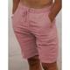 Herren Shorts Kurze Hosen Leinenshorts Kurze Hosen Sommer-Shorts Strandshorts Kurze Hosen Kordelzug Elastische Taille Glatt Atmungsaktiv Knielänge Yoga Strand Hawaiianisch Brautkleider schlicht Wei