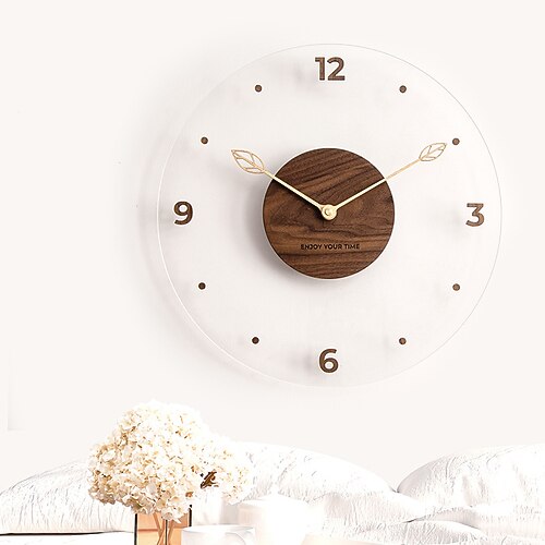 Wanduhr ohne Ticken Schlafzimmeruhr 30 35 40 cm digitale Wanduhren für die Küche Wanduhr zum Aufhängen an der Wand leise Wanduhr minimalistisches Dekor stilvolle Uhr Batterie Holz Acryl Image