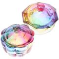 2 pcs Glass Nail Art Cup Nail Dish Bowl Nail Art Dish Cup Nail Crystal Cup with Lids