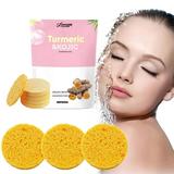 40Pcs Turmeric Cleansing Pads Kojic Acid and Turmeric Cleansing Pads Compressed Facial Sponges Turmeric Kojic Acid Cleansing Pads Facial Sponges for Cleansing Exfoliating