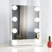 BEAUTME Vanity Mirror with DNF2 Lights Hollywood Makeup Vanity Mirror with Lights Lighted Mirror with Lights Tabletop Makeup Mirror Travel Mirror Cosmetic Mirror with 8 Dimmable Bulbs(White)