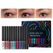 Adpan Eyeliner Colorful Colored Gel Eyeliner Pencil Pen Set 12 Colors Eyeliner Eye Shadow Pencil Set Pearl Metallic Glitter Eye Liner Eyeliner Pencils Kit for Women 1 Box of Eyeliner (12 Pieces)