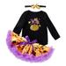 BOLUOYI Girls Christmas Dress Baby Girls Cotton Print Autumn Long Sleeve Headwear Dress Skirts Clothes Set&Outfits