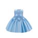 Qtinghua Toddler Baby Girls Princess Dress Sleeveless Flower Beaded A-line Dress Party Brithday Dress Blue 6-12 Months