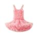 Tengma Toddler Girls Dresses Baby Mesh Tulle Tutu Dress Sleeveless Baby Rainbow Tutu Princess Skirt Dress Princess Dresses Pink XL