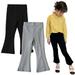 KYAIGUO 1- 10Y Girls Flare Pants for Toddler Kids Spring Autumn Bell Bottom Baby High Waisted Flare Leggings Bootcut Pants