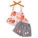 Wallarenear 2Pcs Baby Girl Flower Butterfly Print Tie-Up Hater Tank Tops Elastic Waist Shorts