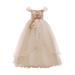 HBYJLZYG Sleeveless Ankle Length Tulle Puffy Dress Toddler Girls Bowknot Embroidered Flower Net Yarn Birthday Party Gown Dresses 5-14 Years