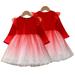 Esaierr Kids Baby Girls Dresses Spring Fall Long Sleeve Toddler Girls Clothes Party Tulle Princess Dresses for Little Girls 2-12 Years