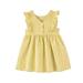 Toddler Girls Dresses Big Kids Plaid Ruffle Sleeveless Lace Up Pullover Round Neck Tank Sun Of Casual Clothes for Girls Size 6-7T