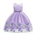 Tengma Toddler Girls Dresses Wedding Party Clothes For Children Sleeveless Causal Dress Flower Wedding Party Princess Dress Pageant Gown Purple 120