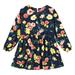 HBYJLZYG Floral Dress For Girls Toddler Baby Fashion Long Sleeve Floral Printed Round Neck Zipper Dress Suit 1-6 Years