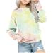 Lovskoo Girls Crewneck Oversized Sweatshirt Kids Multi-Color Fashion Long Sleeve Pullover Tops 1-12 Years Multicolor