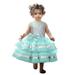 Tengma Toddler Girls Dresses Xmas Princess Kids Paillette Tulle Bowknot Dress Pageant Party Christmas Gown Wedding Dress&Skirt Wedding Party Princess Dress Pageant Gown Blue 100