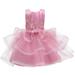 Tengma Toddler Girls Dresses Bridesmaid Princess Floral Gown Pageant Kids Birthday Dress Party Wedding Dress&Skirt Wedding Party Princess Dress Pageant Gown Pink 100