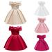 Elainilye Fashion Girls Princess Dresses Bowknot Off Shoulder Pleated Skirt Formal Dresses for Party Gown Long Dresses Sizes 3-10Y Pink