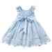 Tengma Toddler Girls Dresses Summer Children s Dress Children s Dress Cotton s Dress s Hollowed Out Embroidered Dress Baby Cute Sundress Princess Dresses Blue 100