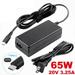 65W AC Adapter USB TYPE-C Laptop Power Adapter Charger For Lenovo Acer HP Sony ASUS Dell
