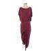 Moulinette Soeurs Casual Dress - Midi: Burgundy Solid Dresses - Women's Size Small