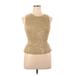 INC International Concepts Sleeveless Top Gold Halter Tops - Women's Size Large