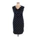 Connected Apparel Casual Dress - Sheath: Blue Polka Dots Dresses - Women's Size 14
