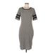 Lularoe Casual Dress - Sheath: Gray Chevron/Herringbone Dresses - Women's Size Medium