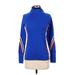 Gap Fit Pullover Hoodie: Blue Color Block Tops - Women's Size Small