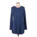 Joan Vass Casual Dress: Blue Dresses - Women's Size Medium