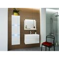 Ensemble meubles de salle de bain blanc collection raven. Colonne, meuble sous vasque, vasque 60cm,