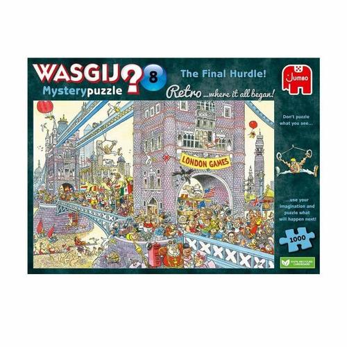 Jumbo 1110100330 - Wasgij Retro Mystery 8, The Final Hurdle, Die letzte Hürde, Comic-Puzzle, 1000 Teile - Jumbo Spiele GmbH