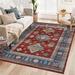 Red 120 x 96 x 0.12 in Area Rug - Bungalow Rose Shylie Area Rug w/ Non-Slip Backing Polyester | 120 H x 96 W x 0.12 D in | Wayfair