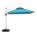 Arlmont & Co. Rishabh 118.11" Square Cantilever Umbrella w/ Base Metal in Blue/Navy | 108.66 H x 118.11 W x 118.11 D in | Wayfair