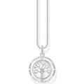 Kette mit Anhänger THOMAS SABO "Tree of Love, KE2148-643-14-L45V" Halsketten Gr. 45, Silber 925 (Sterlingsilber), bunt (silberfarben, weiß, kristallweiß) Damen Ketten mit Anhänger