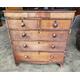 Antique Georgian mahogany 2 over 3 chest of drawers inlaid oak