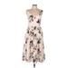 BB Dakota Casual Dress - Midi: Ivory Floral Dresses - Women's Size 8