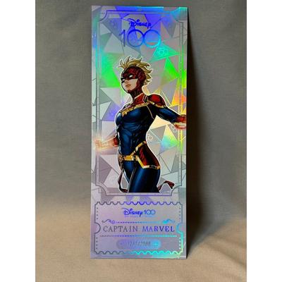 Disney Toys | Captain Marvel Disney100 Kakawow Refractor Ticket Jumbo Card Limited Ed. #1843 | Color: Silver | Size: Disney100