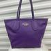 Coach Bags | Coach Purple Leather Xl Laptop Shoulder Tote Ava City Metro 33915 | Color: Gold/Purple | Size: Os