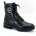 Michael Kors Shoes | Michael Kors Tatum Logo Leather Ankle Boot 8 | Color: Black/Silver | Size: 8