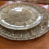 Anthropologie Dining | Anthropologie Gold, Glass, Dinner And Salad Plate Set Of 4 New | Color: Gold | Size: Os