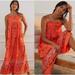 Anthropologie Dresses | Anthropologie Women Quilted Floral Modal Maxi Dress Size Medium | Color: Orange | Size: M