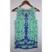 Lilly Pulitzer Tops | Lilly Pulitzer Silk Koala Bear Top Sleeveless Blue Green Shirred Size Small 4 6 | Color: Blue/Green/Red | Size: S