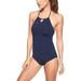 Athleta Swim | Athleta Xlt Navy Keyhole High Neck Swimsuit | Color: Blue | Size: Xl