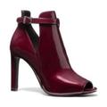 Michael Kors Shoes | Michael Michael Kors Women's Lawson Open Toe Bootie Patent Leather In Merlot Siz | Color: Red | Size: 6.5