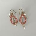 Anthropologie Jewelry | 14k Gold/Peach Chandelier Style Indian Wedding Style Beaded Earrings (Pair) | Color: Gold/Pink | Size: Os
