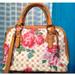 Giani Bernini Bags | Giani Bernini Block Signature Floral Print Medium Dome Satchel Purse | Color: Pink/Tan | Size: Os